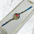 Ik Onkar & Floral Meenakari Resham Rakhi