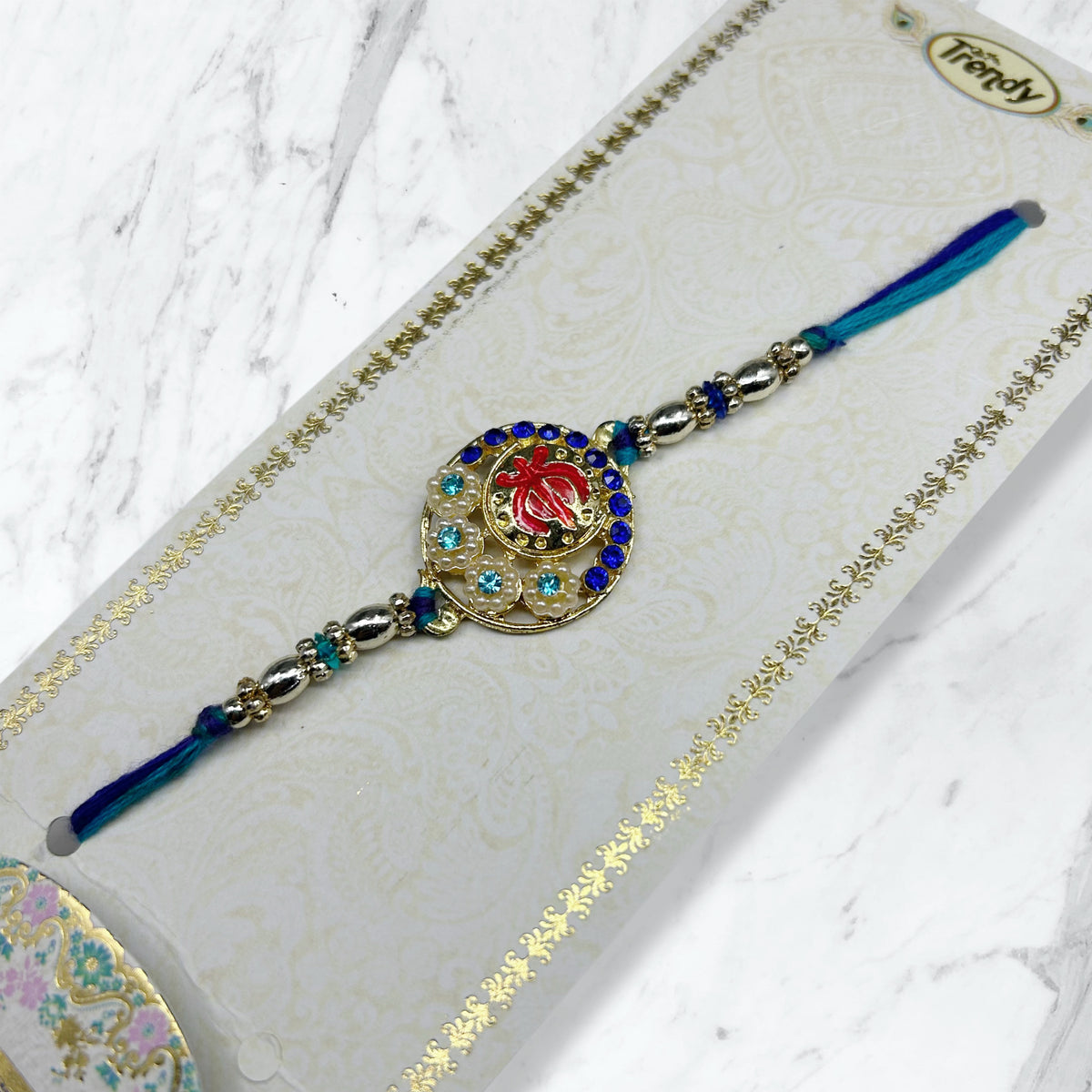 Ik Onkar & Floral Meenakari Resham Rakhi