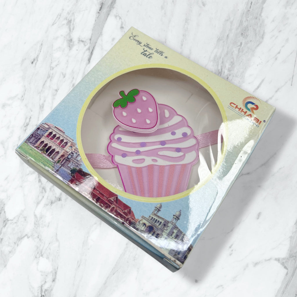 Spinning Fruit Cupcake Kids Rakhi