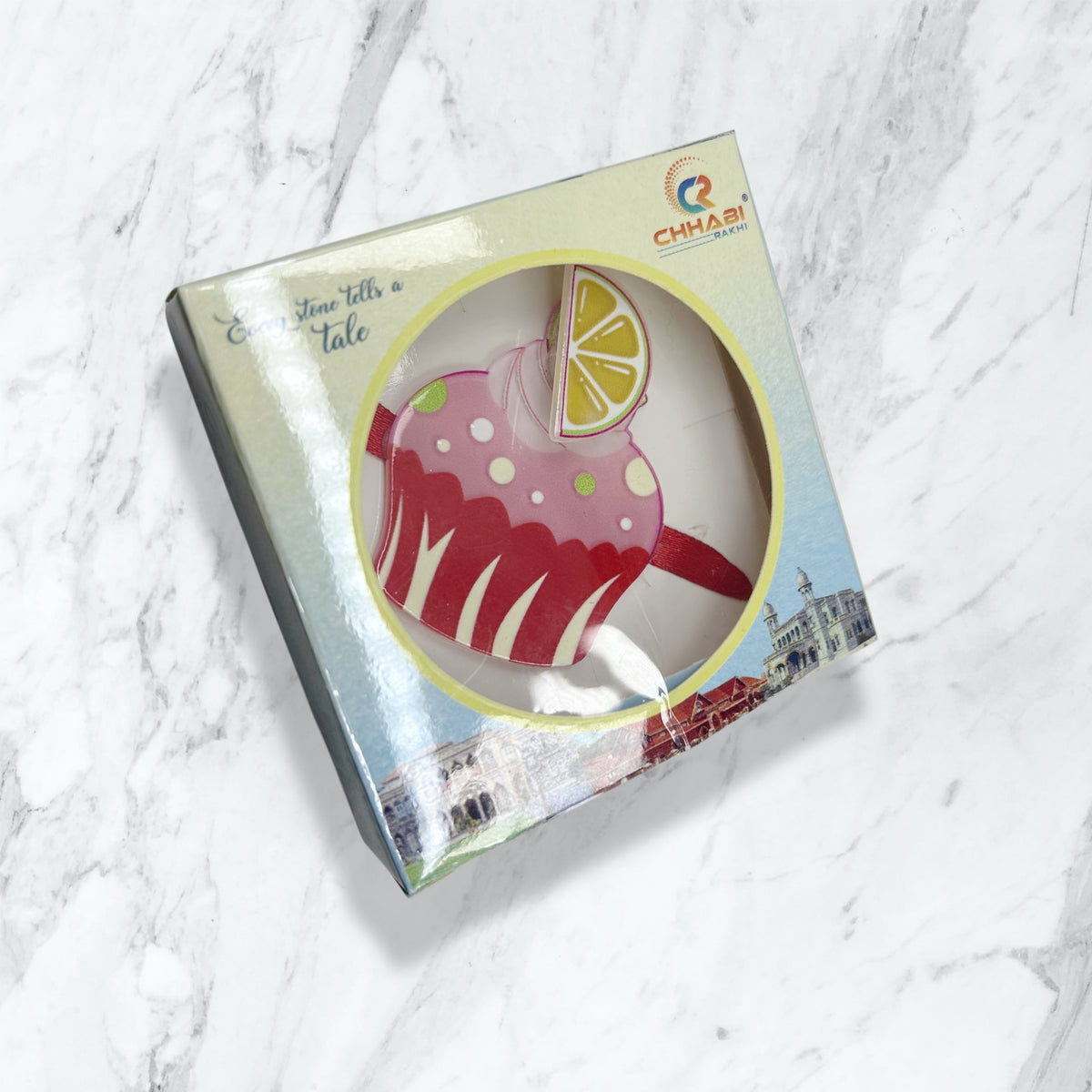 Spinning Fruit Cupcake Kids Rakhi