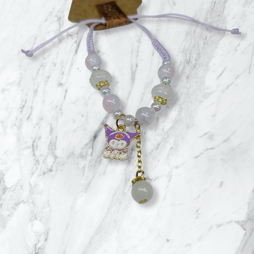 Purple Kuromi Bead Bracelet Kids Rakhi