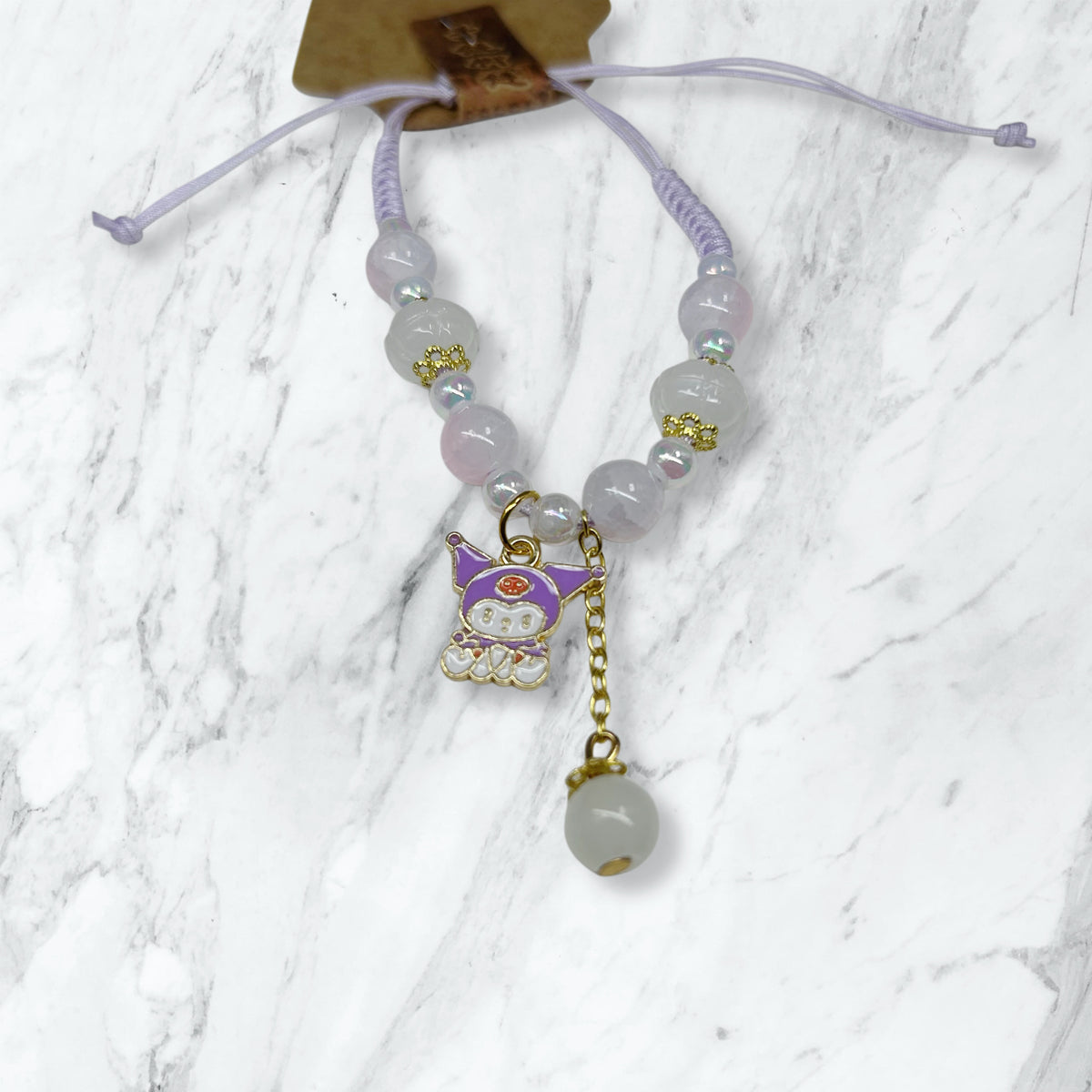 Purple Kuromi Bead Bracelet Kids Rakhi