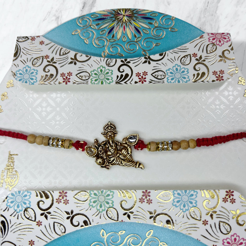 Ganesha Kundan Resham Rakhi