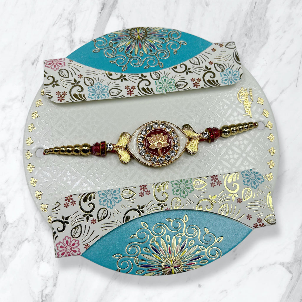Kamal Meenakari & Stone Gold-Tone Resham Rakhi