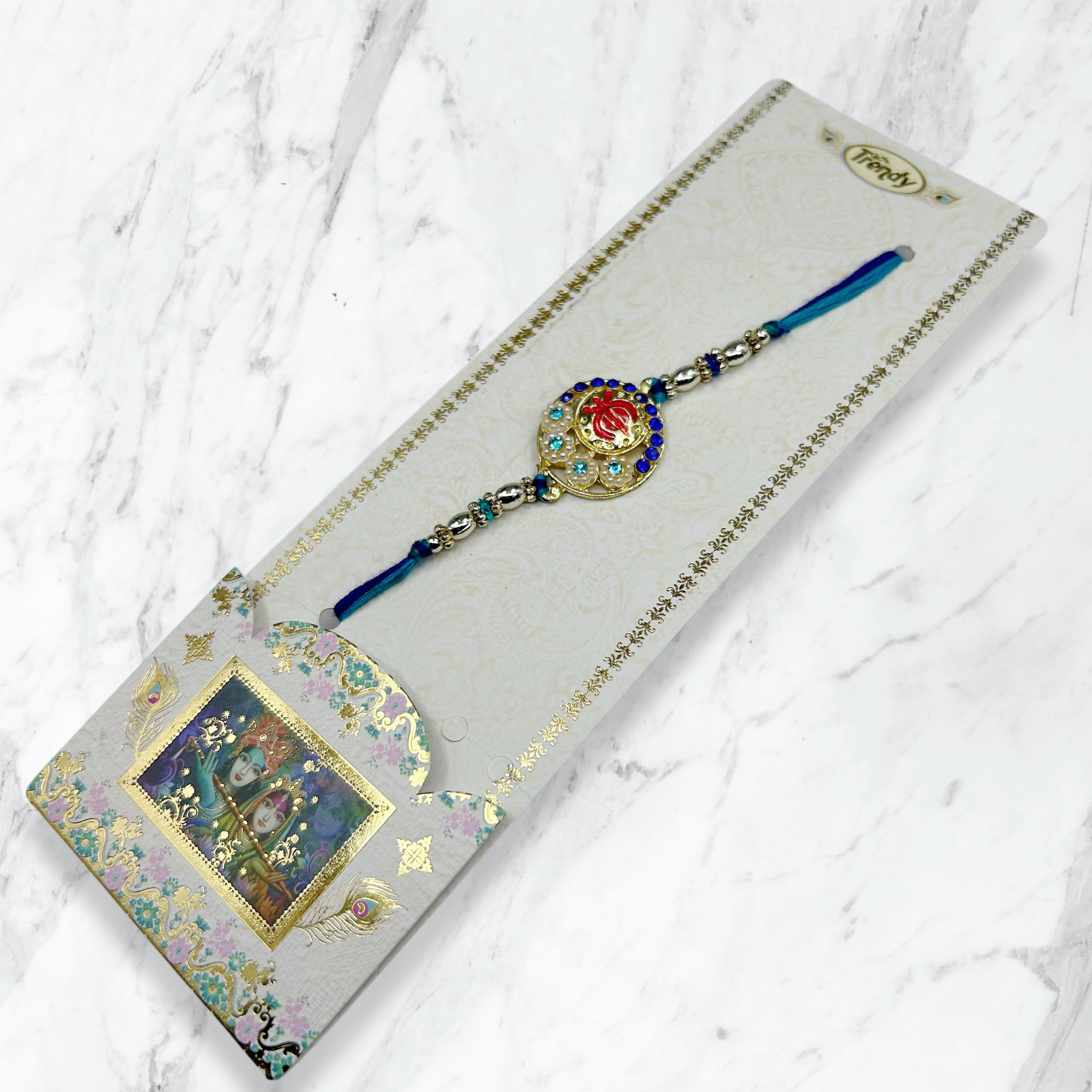 Ik Onkar & Floral Meenakari Resham Rakhi