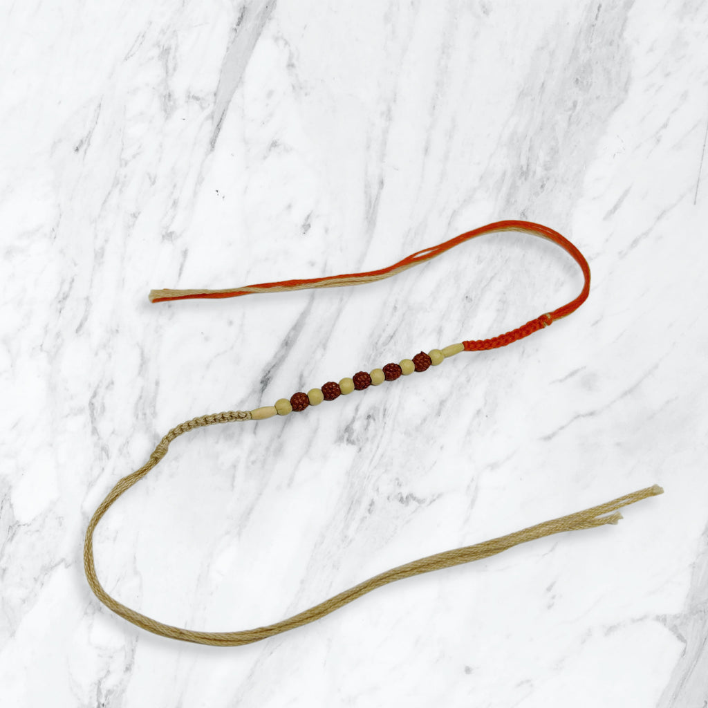 Rudraksha & Chandan Bead Thread Rakhi