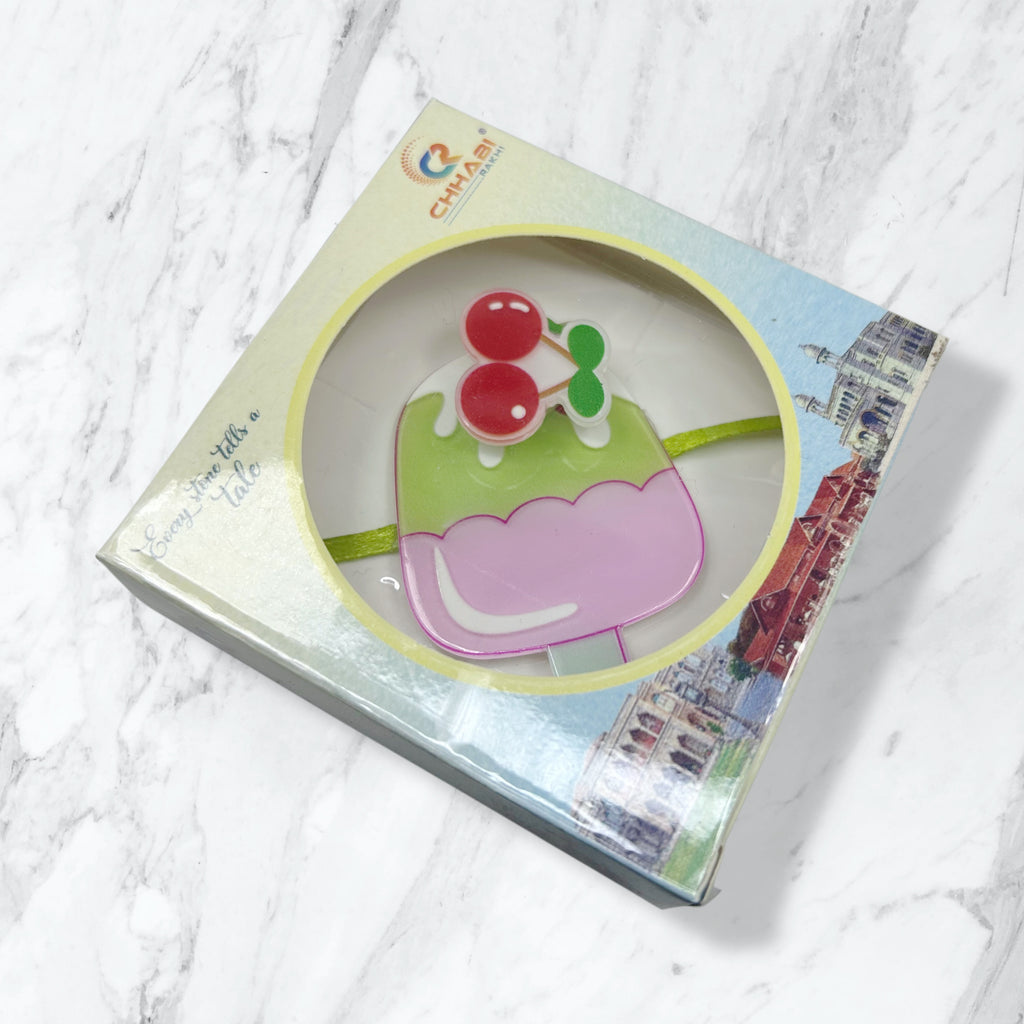 Spinning Fruit Cupcake Kids Rakhi
