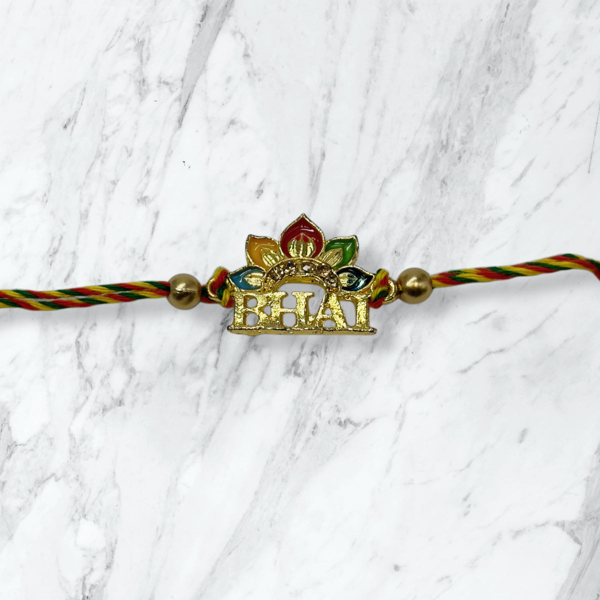 Kamal Meenakari Bhai Metal Cut Rakhi