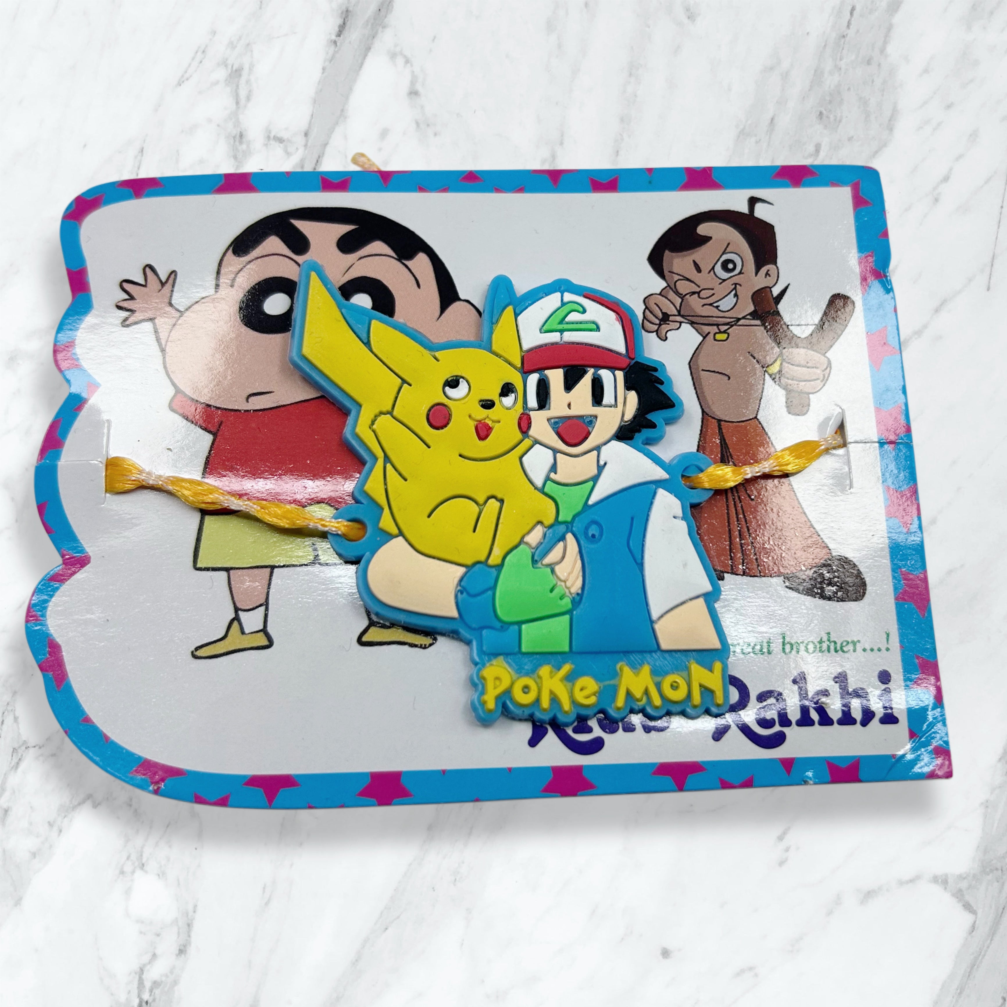 Pokemon Pikachu & Ash Cartoon Kids Rakhi