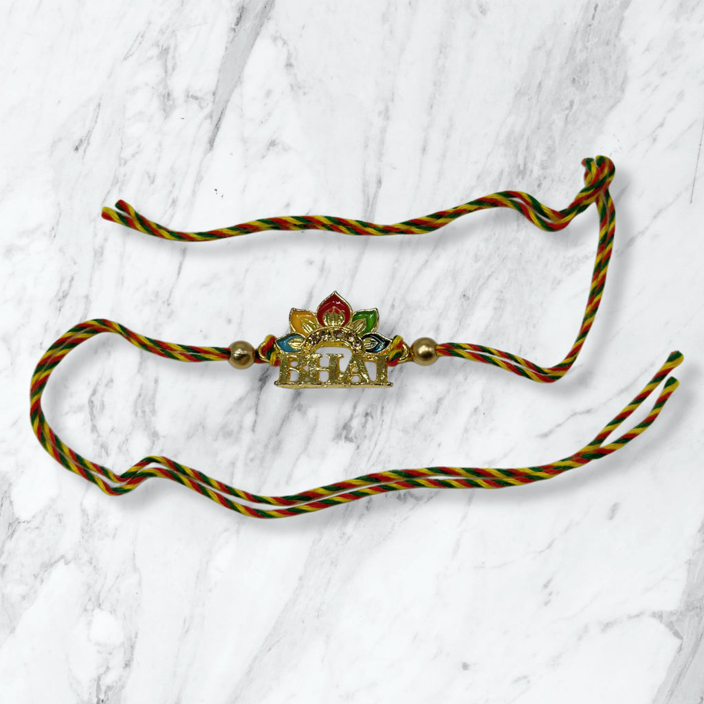 Kamal Meenakari Bhai Metal Cut Rakhi
