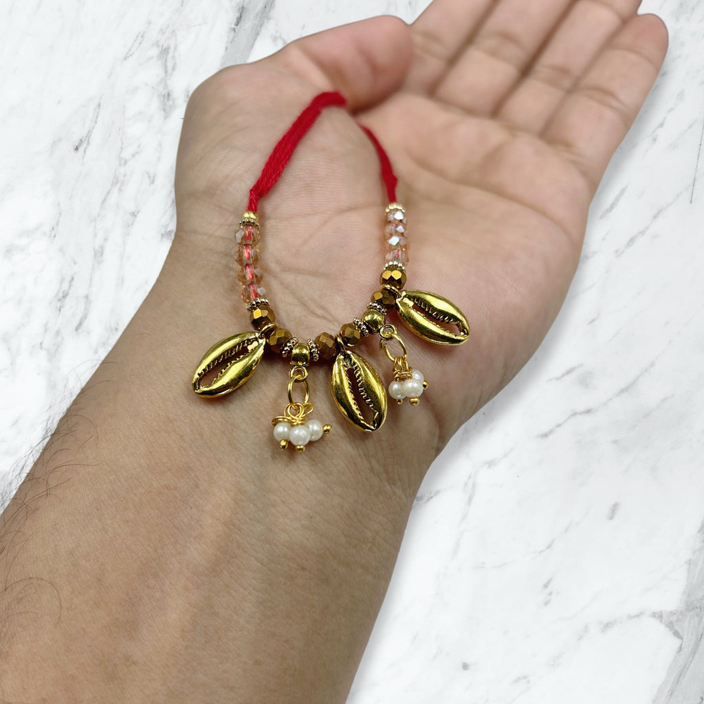 Golden Kodi & Moti Bead Lumba Rakhi
