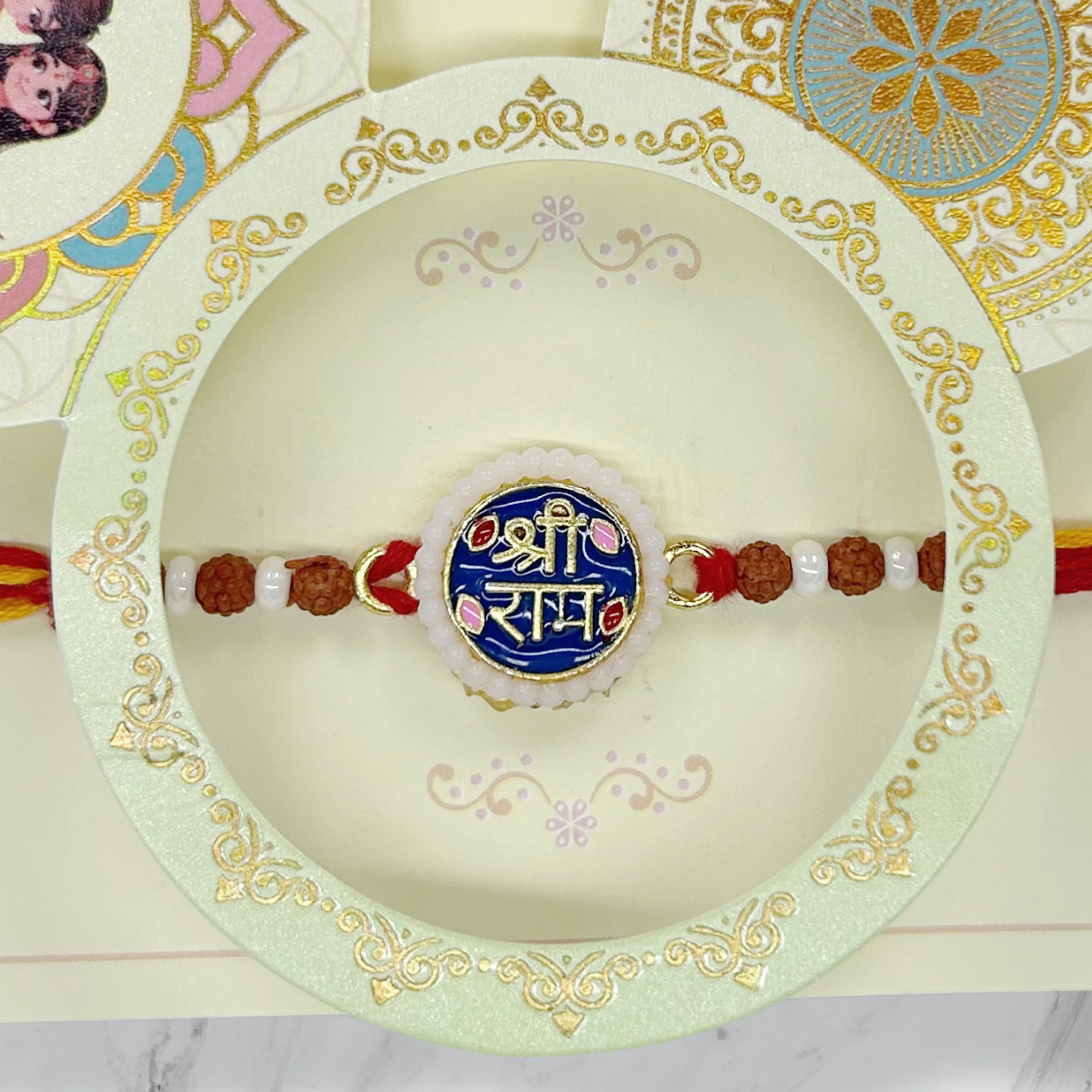 Shree Ram Meenakari & Rudraksha Resham Rakhi