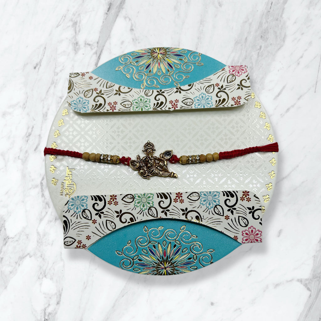 Ganesha Kundan Resham Rakhi