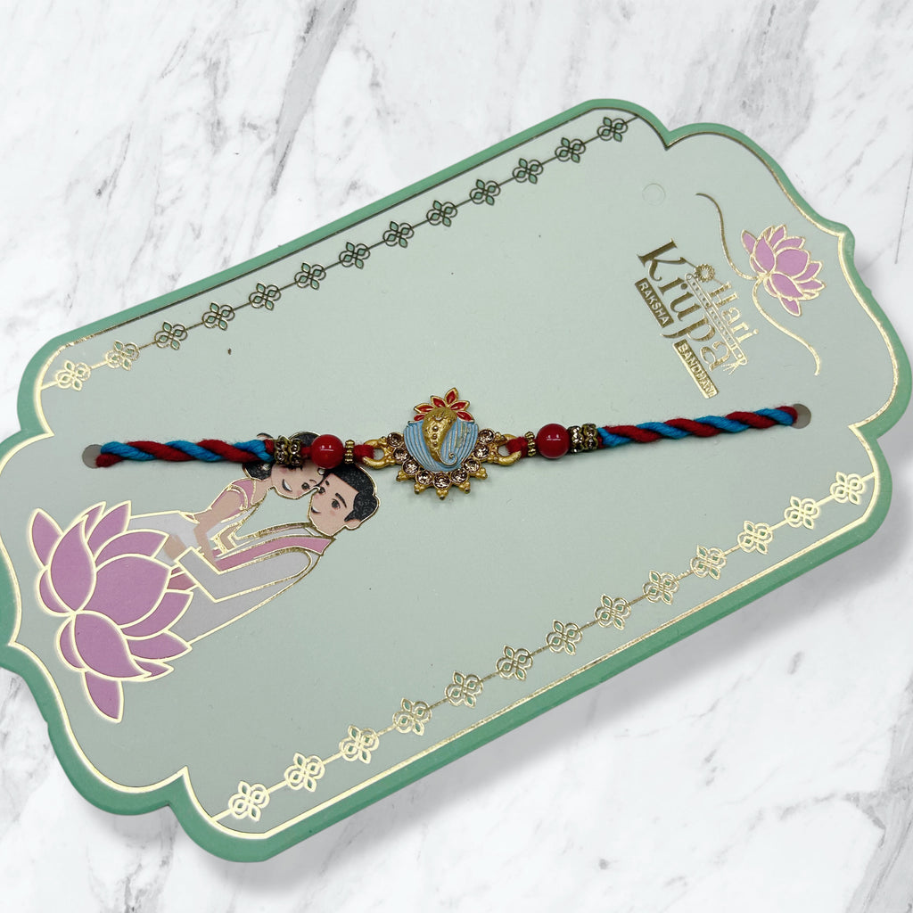 Ganesha Meenakari & Stone Rakhi