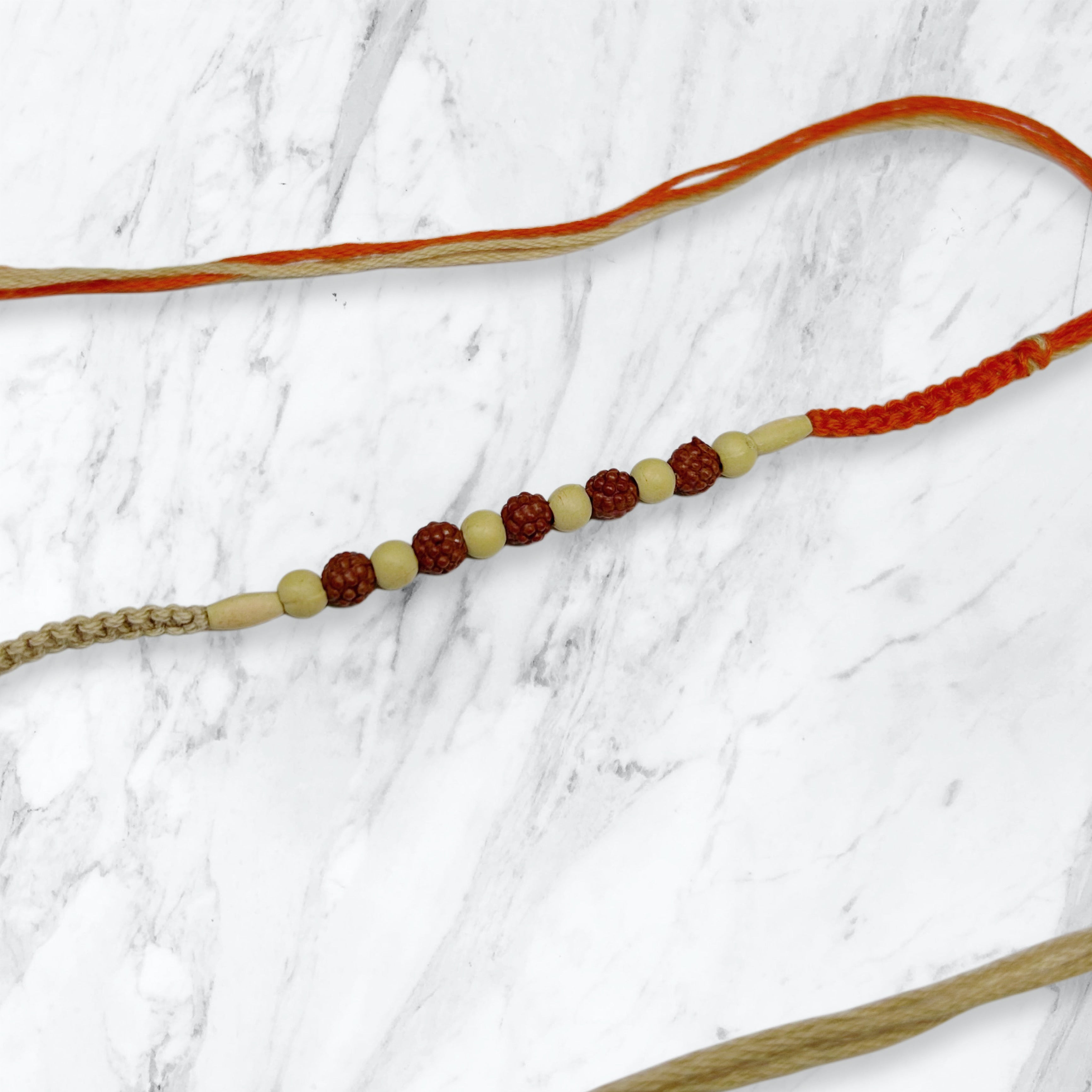 Rudraksha & Chandan Bead Thread Rakhi