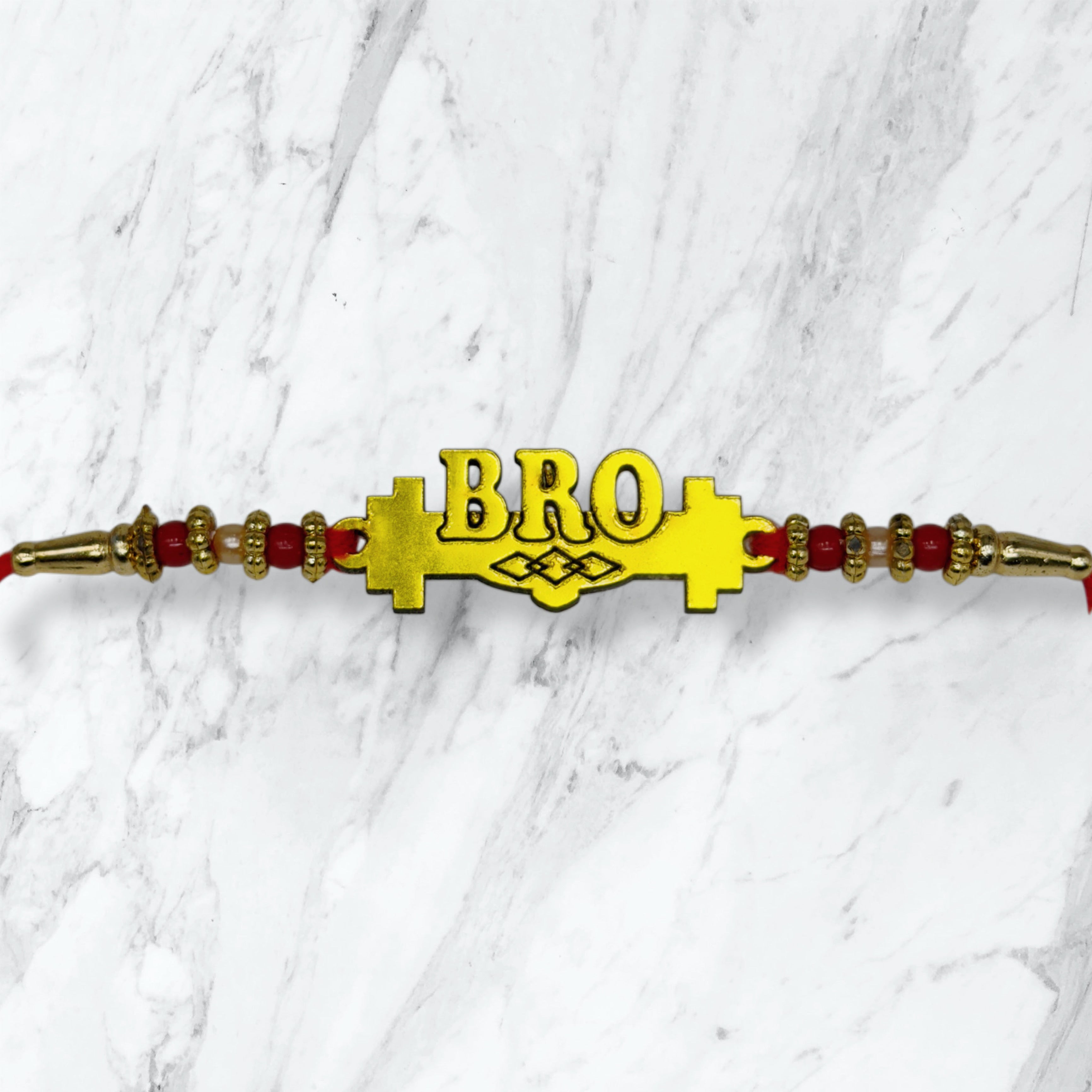 Golden Bro Cut Resham Rakhi
