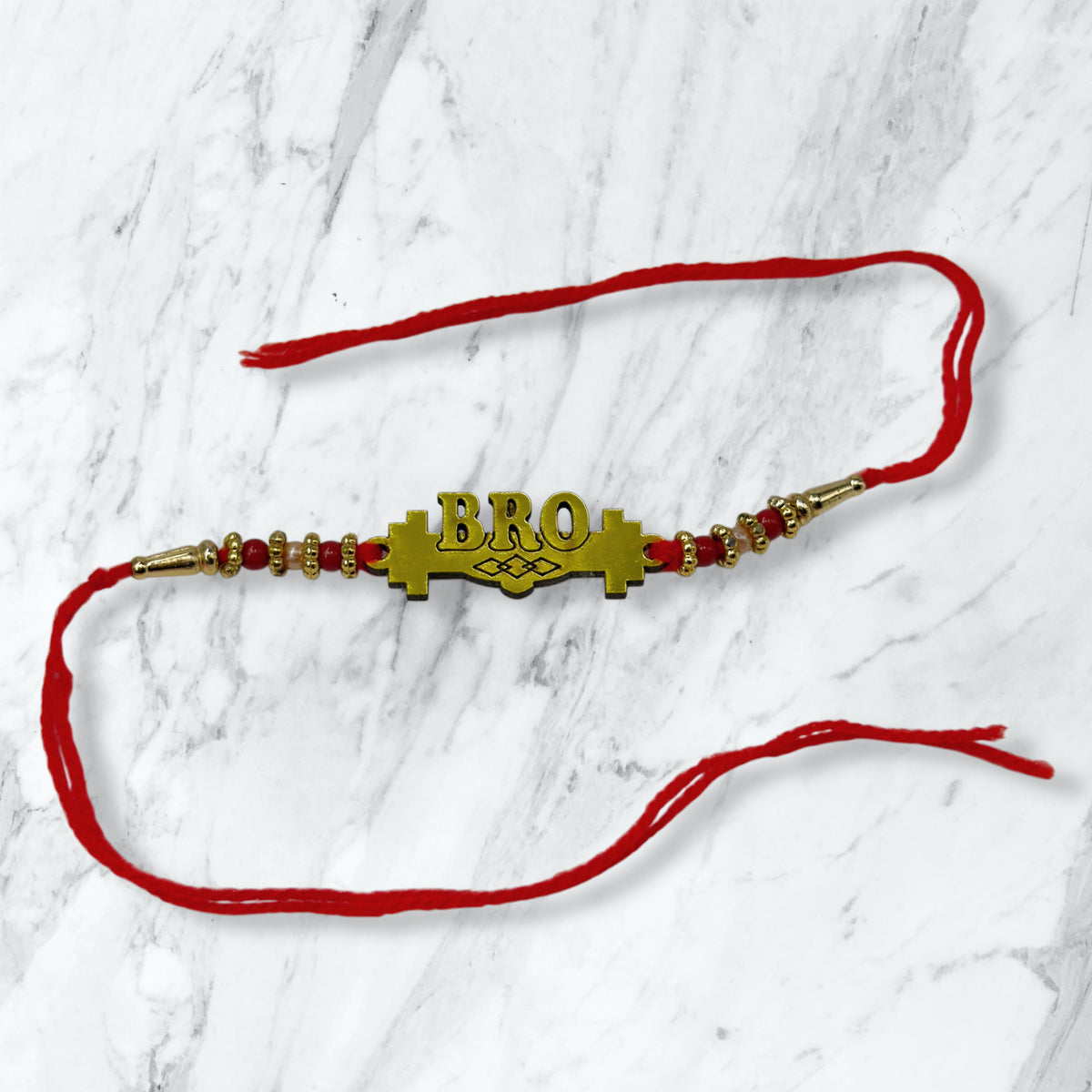 Golden Bro Cut Resham Rakhi