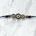 Triple Evil Eye Blue Thread Rakhi