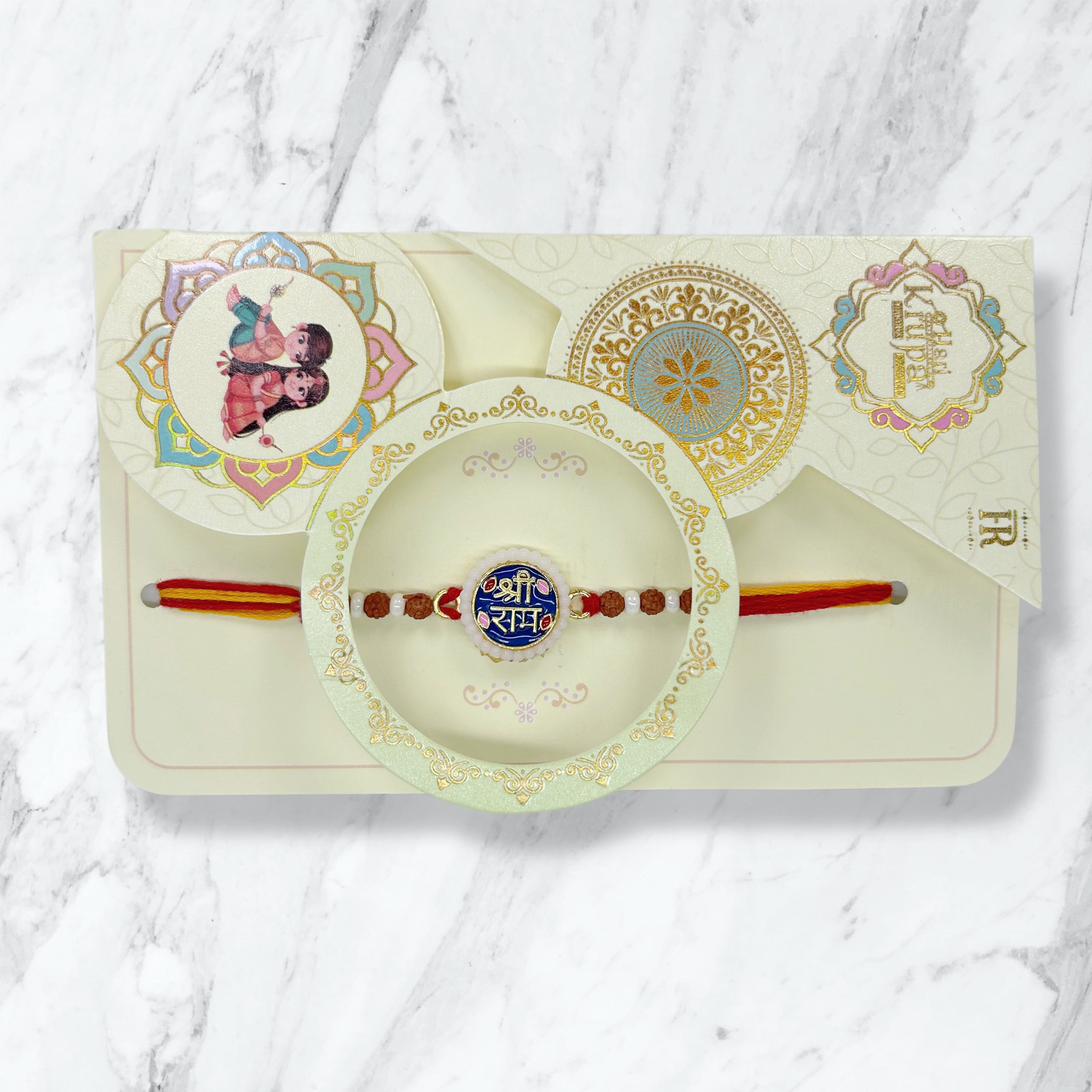 Shree Ram Meenakari & Rudraksha Resham Rakhi