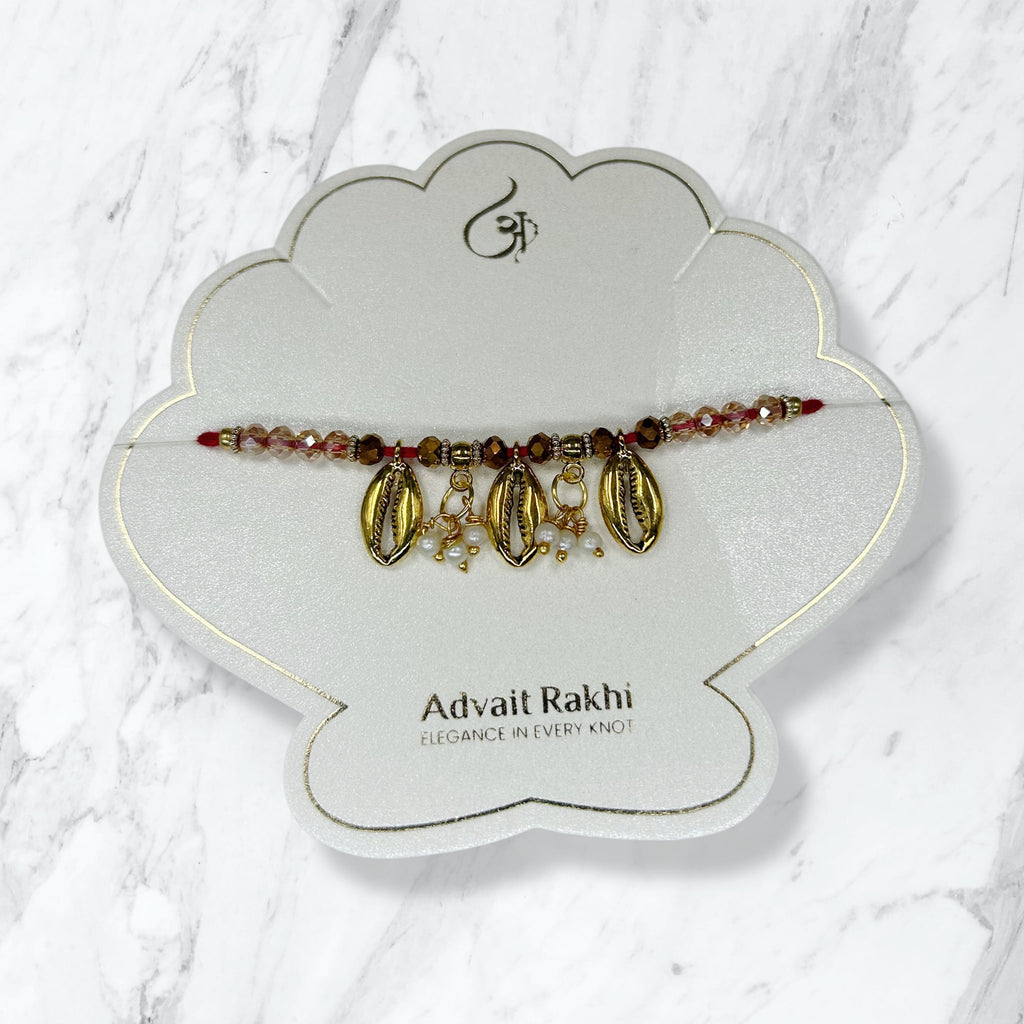 Golden Kodi & Moti Bead Lumba Rakhi