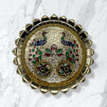 Peacock Embossed Gold Pooja Thali with Lidded Vatis