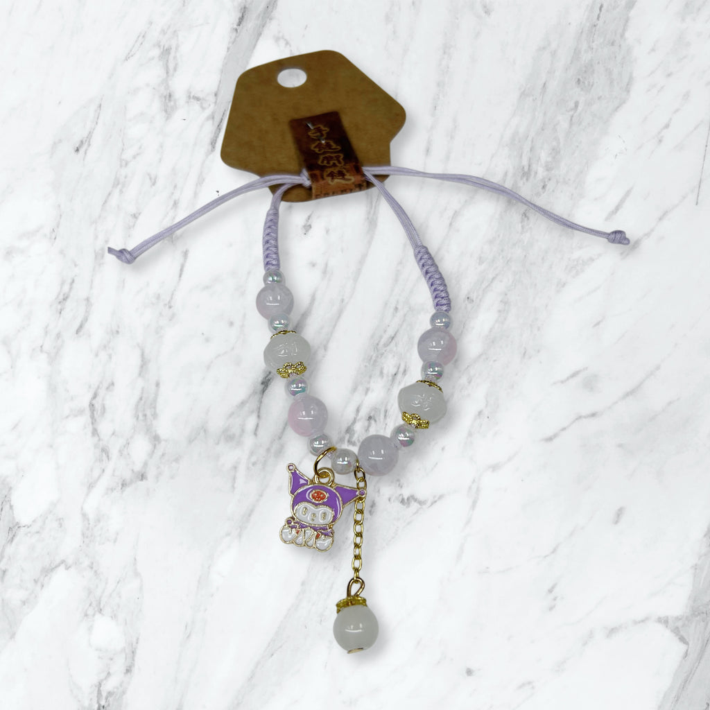Purple Kuromi Bead Bracelet Kids Rakhi