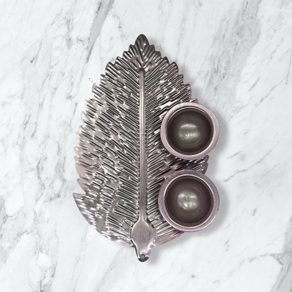 Leaf Pooja Thali with Dual Vatis